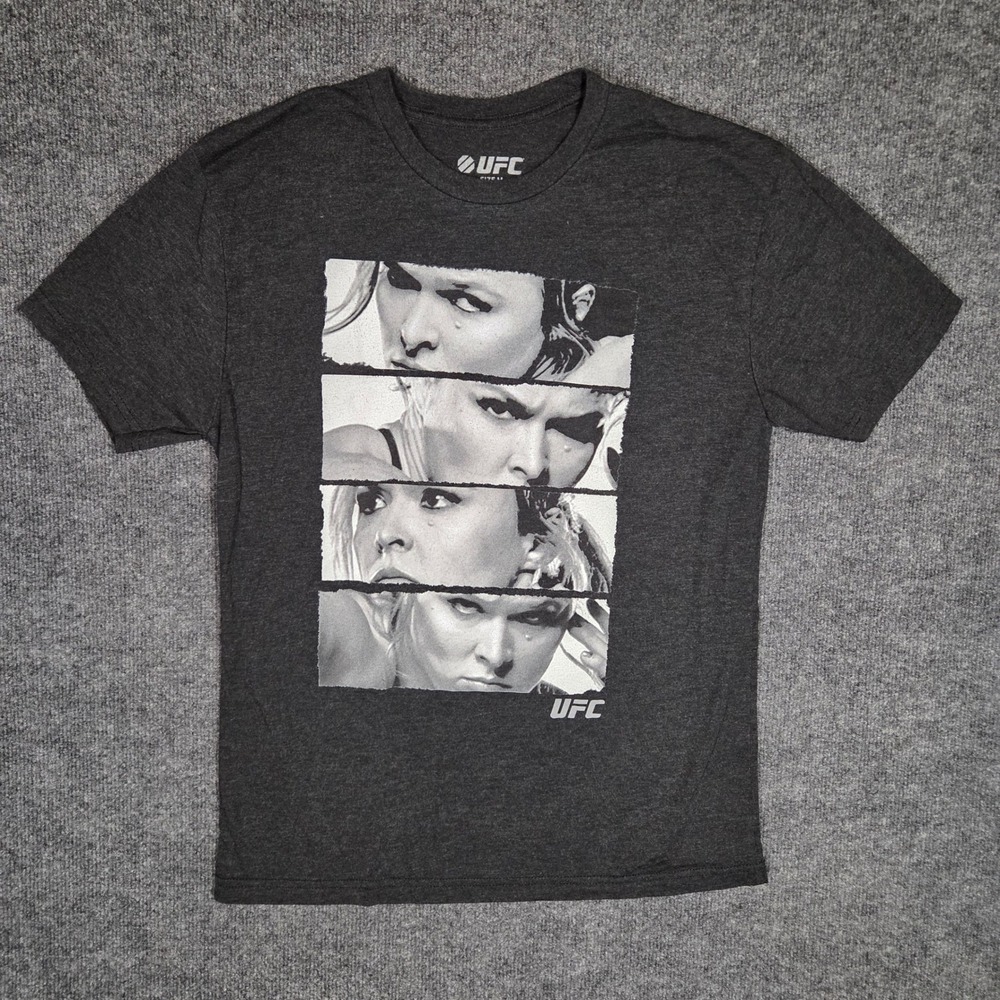 UFC Ronda Rousey Graphic T-Shirt Mens Medium Charcoal Heather MMA Fighting Tee